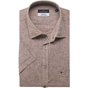 Jupiter Casual Linnen Overhemd bruin, Effen