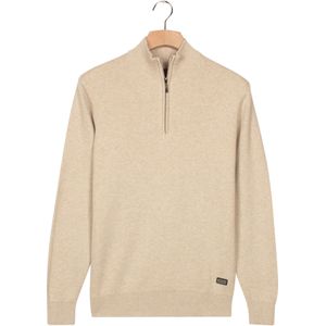 Baileys Half-Zip Sweater beige, Effen