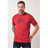JP1880 T-Shirt ronde hals rood, Bedrukt