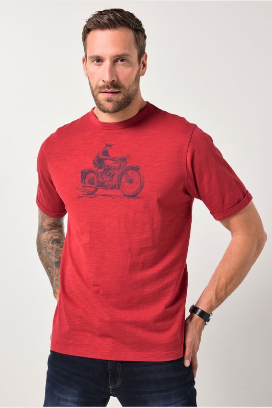 JP1880 T-Shirt ronde hals rood, Bedrukt