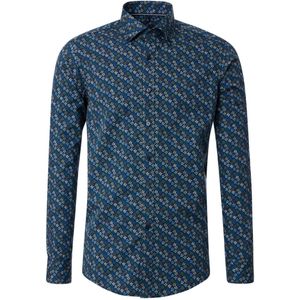 Casa Moda Casual Fit Overhemd blauw, Print