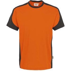 HAKRO 290 T-Shirt ronde hals oranje/antraciet, Effen