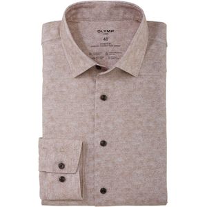 OLYMP Luxor 24/Seven Dynamic Flex Modern Fit Jersey shirt bruin, Melange