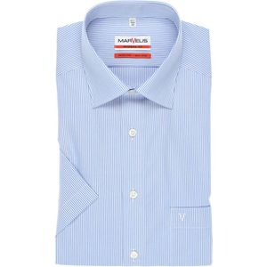 Marvelis Modern Fit Overhemd Korte mouw blauw/wit