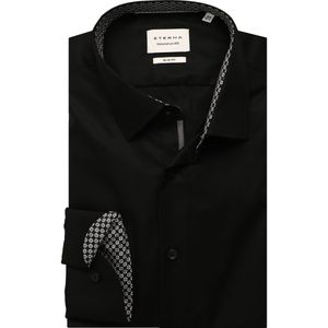 Eterna - Overhemd - Zwart - Slim fit - NON IRON (strijkvrij)