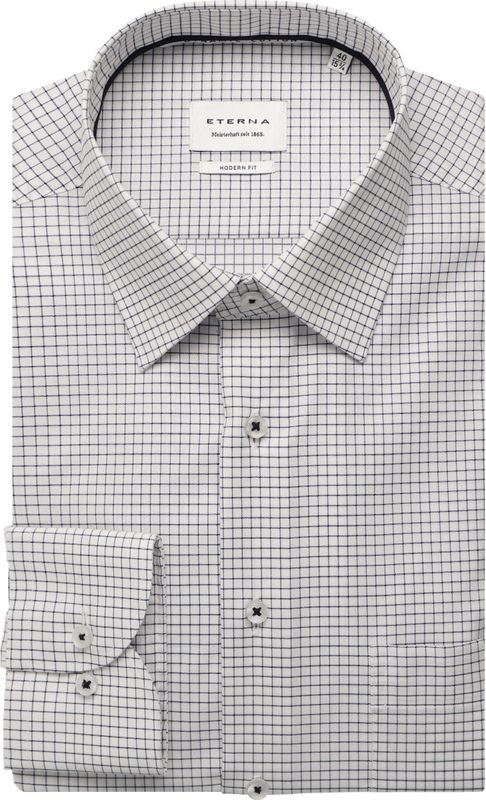 Eterna - Overhemd - Rookblauw - MODERN FIT - Lange Mouwen - NON IRON