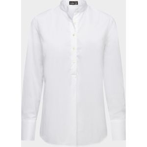 van Laack - Dames Overhemd - Wit - Effen - Lange Mouw - Poplin