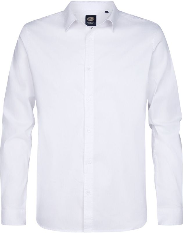 Petrol Industries - Shirt - Bright White - Lange Mouwen - Met Button-Downkraag