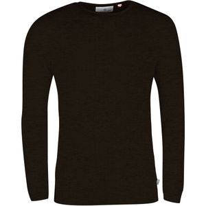 Kronstadt Cable Sweatshirt ronde hals donkerbruin, Effen