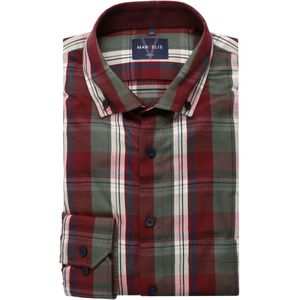 Marvelis Casual Modern Fit Overhemd rood/groen, Ruit