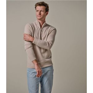 Profuomo Half-Zip Sweater beige, Effen