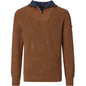 Redmond Half-Zip Sweater bruin, Effen