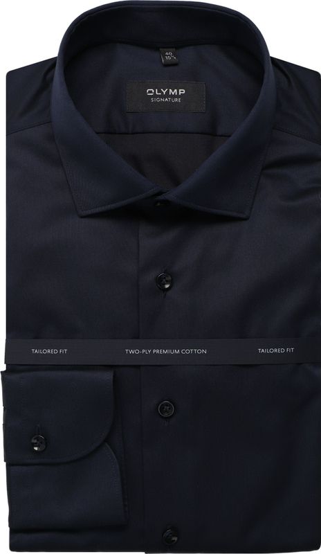 OLYMP SIGNATURE Overhemd, tailored fit, SIGNATURE Kent, Marineblauw
