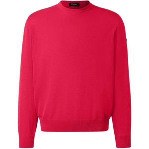 MAERZ Superwash Trui ronde hals rood, Effen