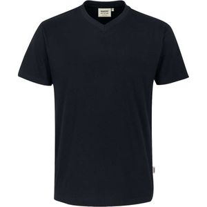 HAKRO T-Shirt V-hals zwart, Effen