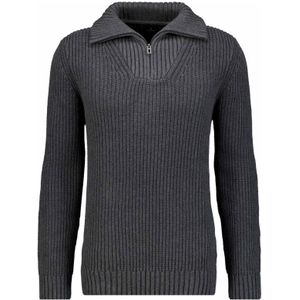 RAGMAN Half-Zip Sweater antraciet, Effen