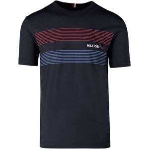Tommy Hilfiger T-Shirt ronde hals Marine, Horizontale strepen