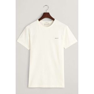 GANT Slim Fit T-Shirt ronde hals ecru, Effen