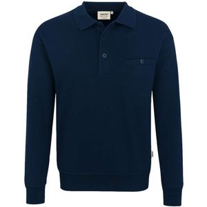 HAKRO 457 Poloshirt lange mouw nachtblauw, Effen
