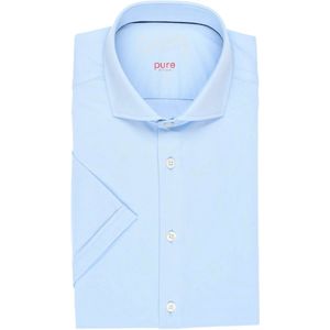 Pure Functional Slim Fit Jersey shirt lichtblauw, Effen