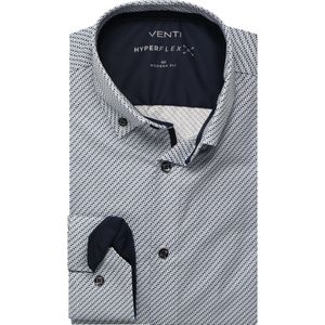 Venti Hyperflex Overhemd blauw, Bedrukt