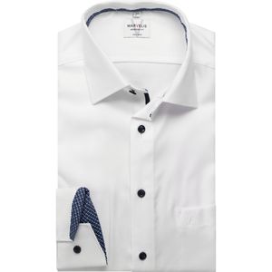Marvelis - Overhemd - Wit - Lange Mouw - 100% Katoen - Modern Kent Kraag
