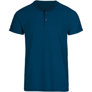 TRIGEMA T-Shirt Henley kraag saffier, Effen