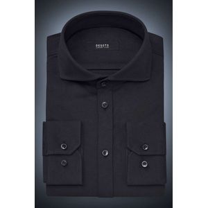 Desoto Luxury Slim Fit Jersey shirt zwart, Effen