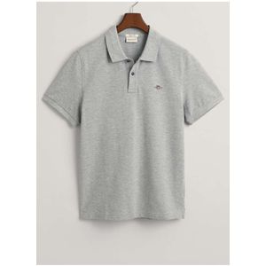 GANT Regular Fit Polo shirt Korte mouw grijs