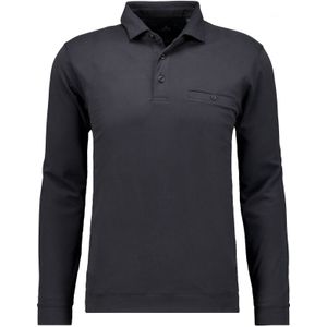 RAGMAN Poloshirt lange mouw zwart, Effen