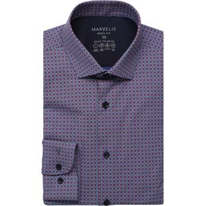 Marvelis Performance Overhemd blauw, Bedrukt