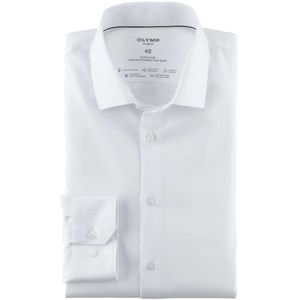 OLYMP No. Six 24/Seven Dynamic Flex Super Slim Jersey shirt wit, Effen