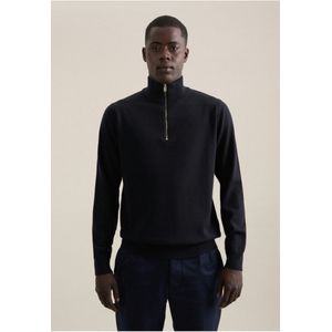 Seidensticker - Herentrui - Blauw - Merinowol - Met Ritssluiting