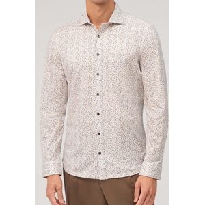 OLYMP No. Six 24/Seven Jersey shirt bruin, Bedrukt