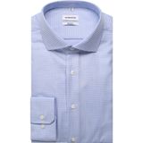 Seidensticker - Businessoverhemd - Blauw - Regular 1/1 Kent Kraag Structuur