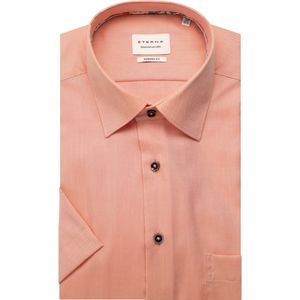 Overhemden - Zalm - Katoen - Korte Mouwen - Getailleerd
