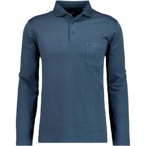 RAGMAN Poloshirt lange mouw groen, Gestructureerd