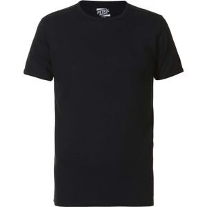 Petrol Industries Body Fit T-Shirt ronde hals zwart, Effen