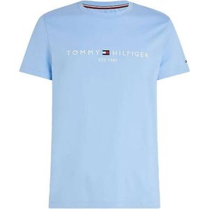 Tommy Hilfiger Regular Fit T-Shirt ronde hals lichtblauw, Effen