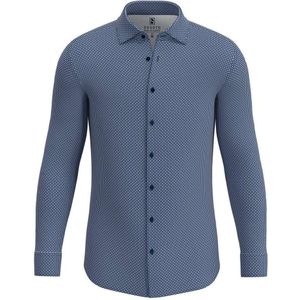 Desoto Slim Fit Jersey shirt donkerblauw, Motief