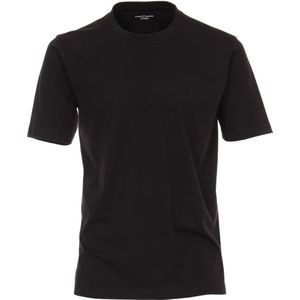 Casa Moda T-Shirt ronde hals Dubbel pak zwart, Effen