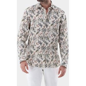 van Laack Meisterwerk Linnen Overhemd zand, Motief