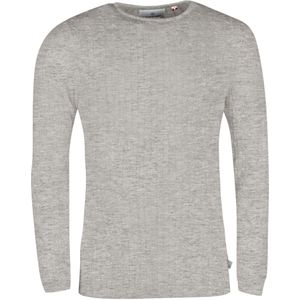 Kronstadt Cable Sweatshirt ronde hals lichtgrijs, Effen