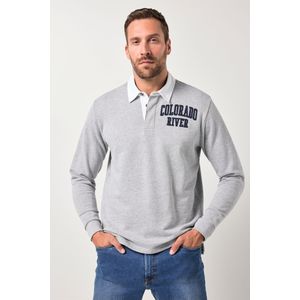 JP1880 Poloshirt lange mouw grijs, Melange