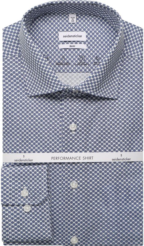 Seidensticker Overhemd lichtblauw, Bedrukt