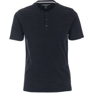 Redmond Casual Regular Fit T-Shirt Henley kraag donkerblauw, Effen