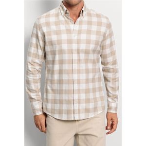 Model - Overhemd - Blauw - 100% Katoen - Lange Mouw - Button-Down Kraag