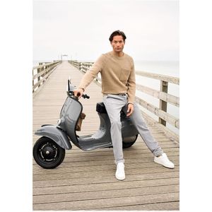 Alberto corduroy broek lichtgrijs, Effen