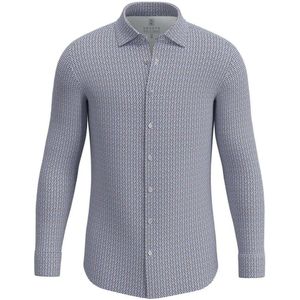 Desoto Slim Fit Jersey shirt bruin/blauw, Motief