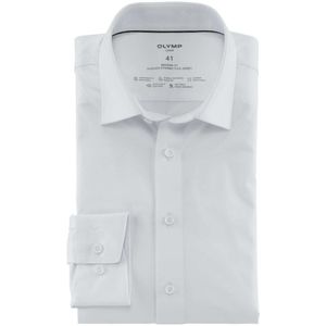 OLYMP Luxor Modern Fit Jersey shirt wit, Effen